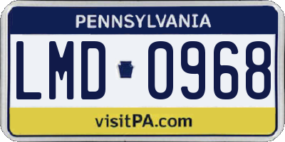 PA license plate LMD0968