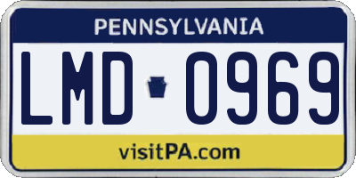 PA license plate LMD0969