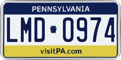PA license plate LMD0974