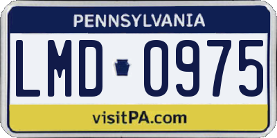 PA license plate LMD0975