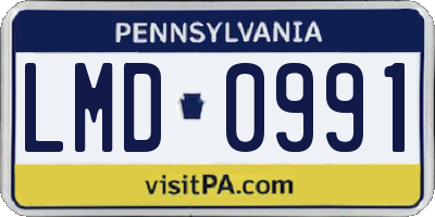 PA license plate LMD0991