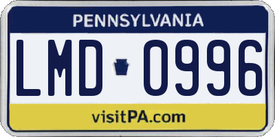 PA license plate LMD0996