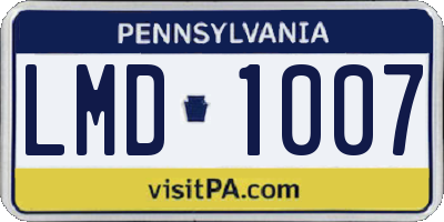 PA license plate LMD1007