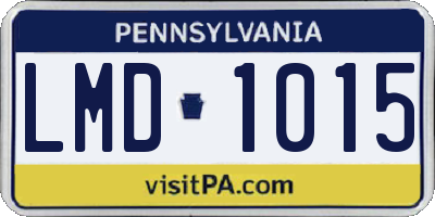 PA license plate LMD1015
