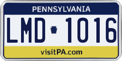 PA license plate LMD1016