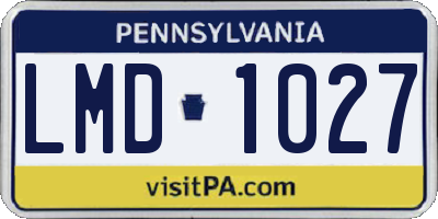 PA license plate LMD1027
