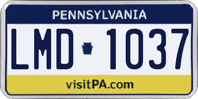 PA license plate LMD1037