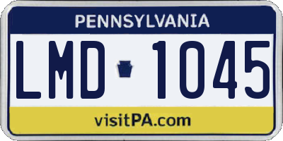 PA license plate LMD1045