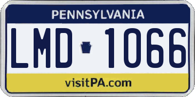 PA license plate LMD1066