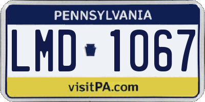 PA license plate LMD1067