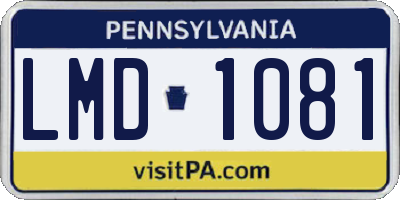 PA license plate LMD1081