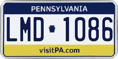 PA license plate LMD1086