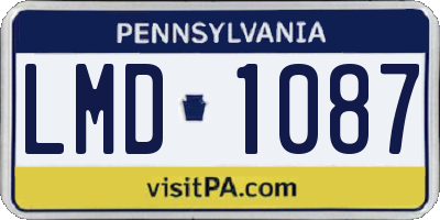 PA license plate LMD1087