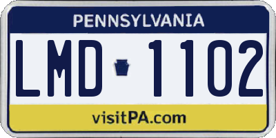 PA license plate LMD1102