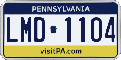PA license plate LMD1104