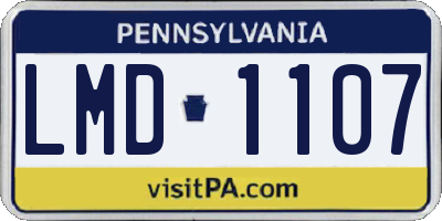 PA license plate LMD1107
