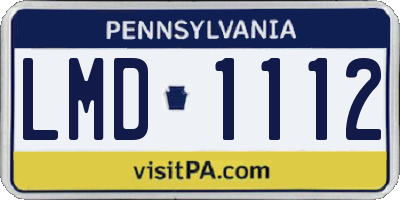 PA license plate LMD1112