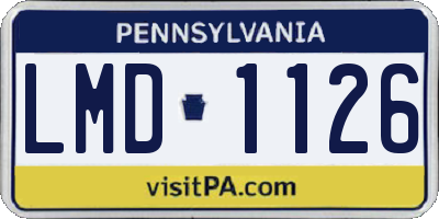 PA license plate LMD1126