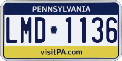 PA license plate LMD1136