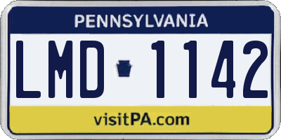 PA license plate LMD1142