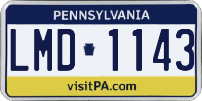 PA license plate LMD1143