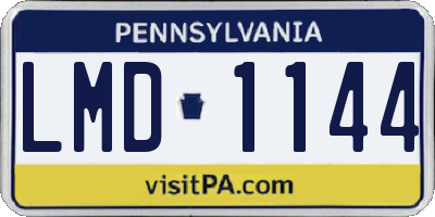 PA license plate LMD1144