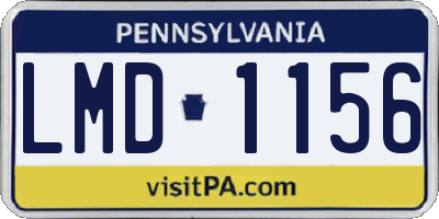 PA license plate LMD1156