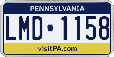PA license plate LMD1158