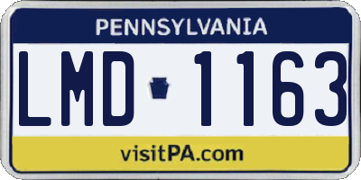 PA license plate LMD1163