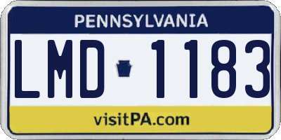 PA license plate LMD1183