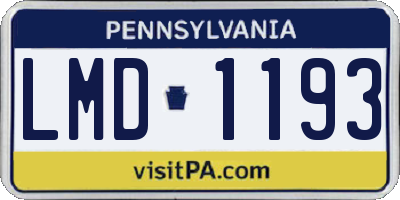 PA license plate LMD1193