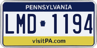 PA license plate LMD1194
