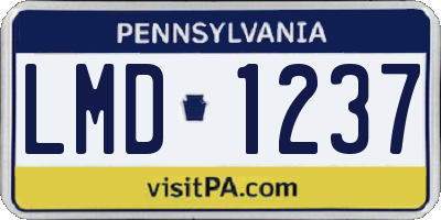 PA license plate LMD1237