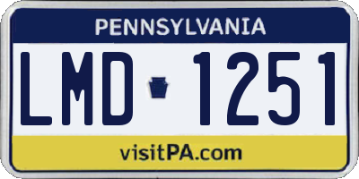 PA license plate LMD1251