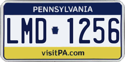 PA license plate LMD1256