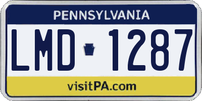 PA license plate LMD1287