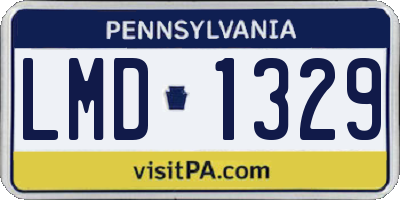 PA license plate LMD1329
