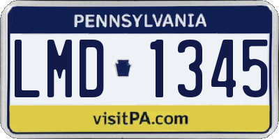 PA license plate LMD1345