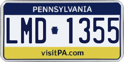 PA license plate LMD1355