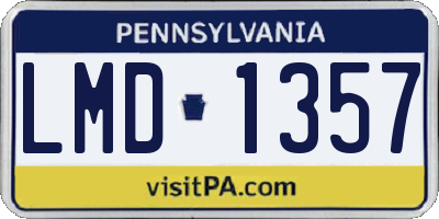 PA license plate LMD1357