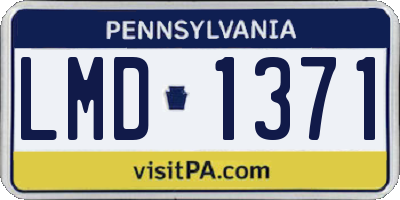 PA license plate LMD1371