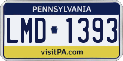 PA license plate LMD1393