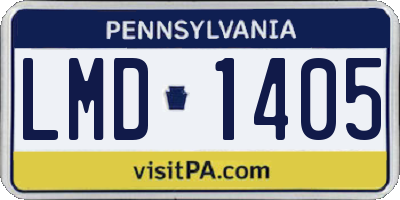 PA license plate LMD1405