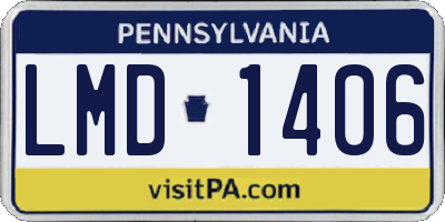 PA license plate LMD1406