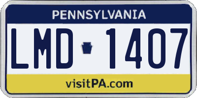 PA license plate LMD1407