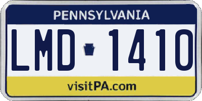 PA license plate LMD1410