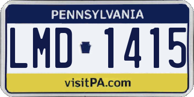 PA license plate LMD1415