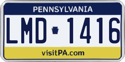 PA license plate LMD1416