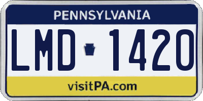 PA license plate LMD1420