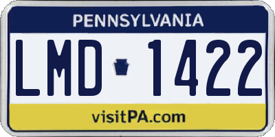 PA license plate LMD1422